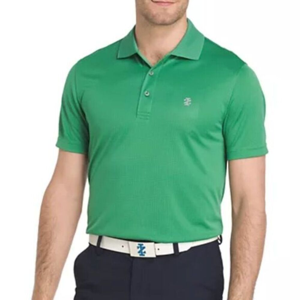 IZOD Golf Polo Mens S Green Short Sleeve Textured Performance Shirt‎